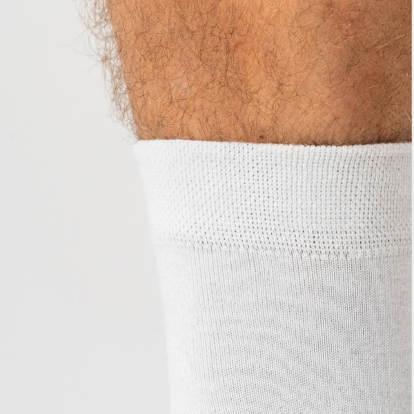 10 par bambusockor, urringade, vita/marinblå