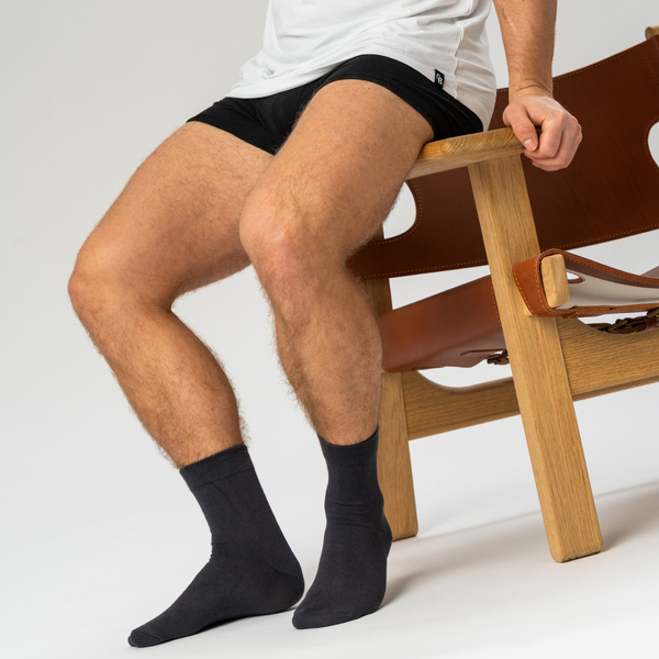 5 par mörkgrå bambustrumpor (lågskurna)