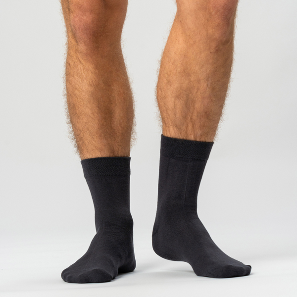 5 par mörkgrå bambustrumpor (lågskurna)