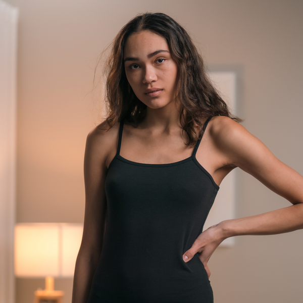 Svart bambu underkjol