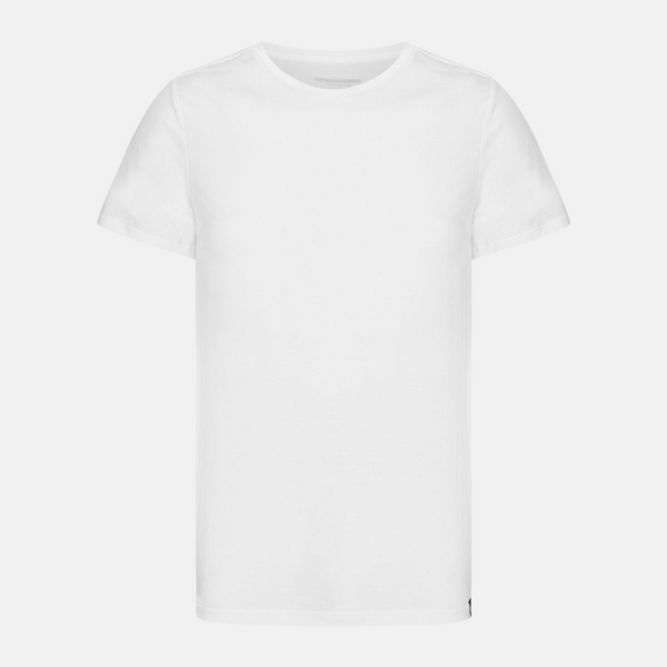 2-pack vita smala t-shirts med rund hals och bambu