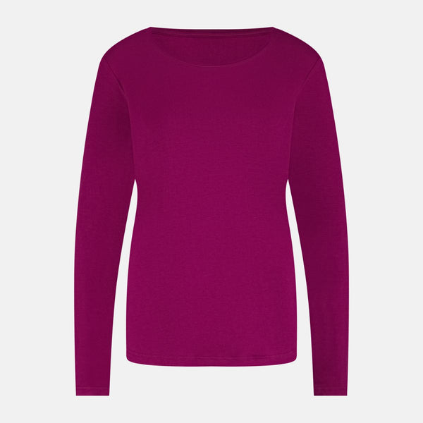 Nina långärmat pyjamasset vinrött