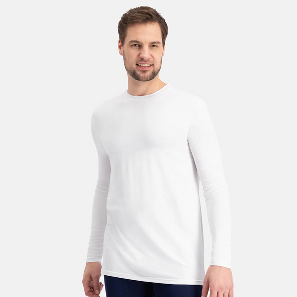 Ralph Bamboo Långärmad T-shirt med rund hals - Vit 2-pack