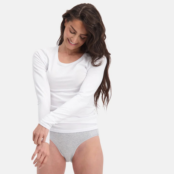 Lara bambu långärmad T-shirt - Vit 2-pack