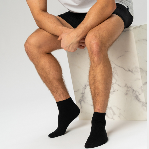 5 par svarta ankelstrumpor i bambu