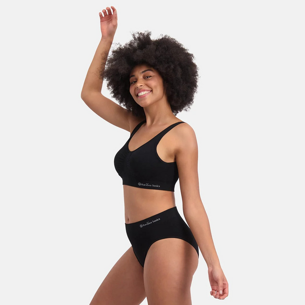 Belle bambu maxi trosor med smal resårkant - svart 3-pack