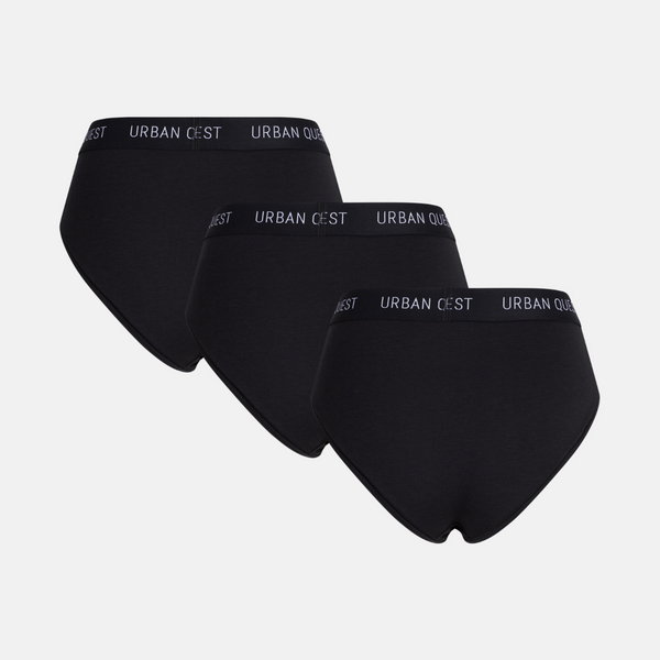 3-pack svarta maxitrosor i bambu