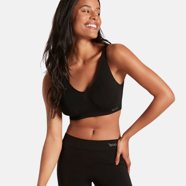 Svart vadderad bambu-bh utan bygel