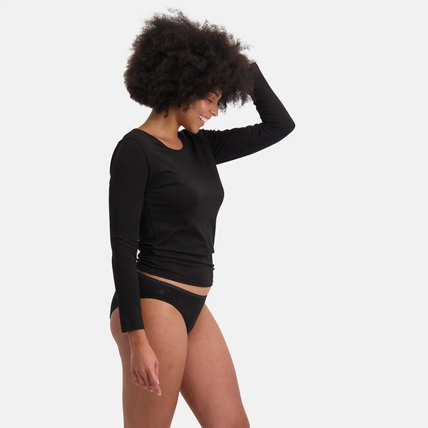 Julia bambu tai trosor med smal resårkant - svart 3-pack