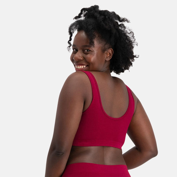 2-pack bordeauxröd bambu-bh