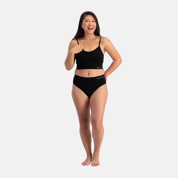 Svart bambu-bh med v-ringning och foder