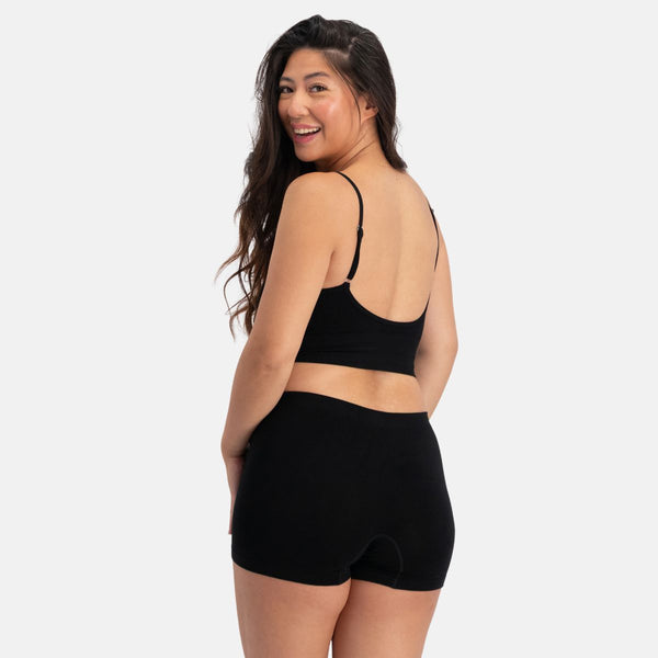 Svart bambu-bh med v-ringning och foder