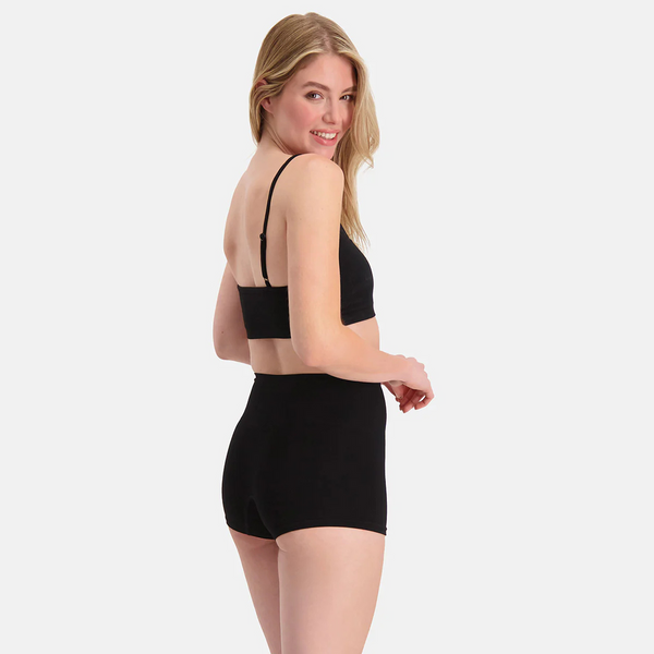 Stella högmidjade korrigerande Bambu Hotpants - Svart 2 Pack