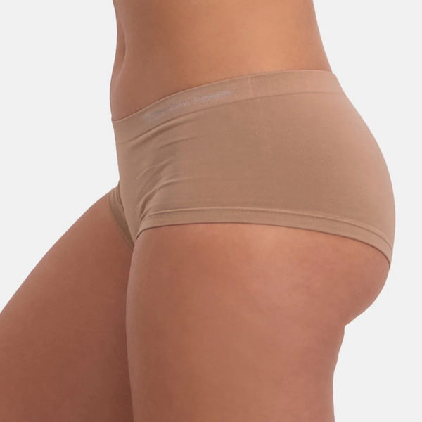 Sophie bambu hipsters med smal elastisk kant - tan nude 2 pack