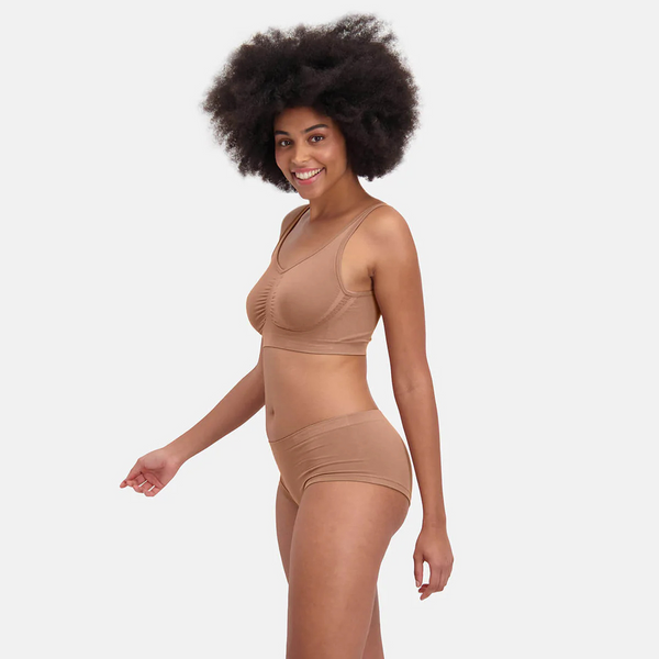 Sophie bambu hipsters med smal elastisk kant - tan nude 2 pack