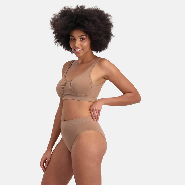 Belle bambu maxi trosor med smal elastisk kant - tan nude 3 pack
