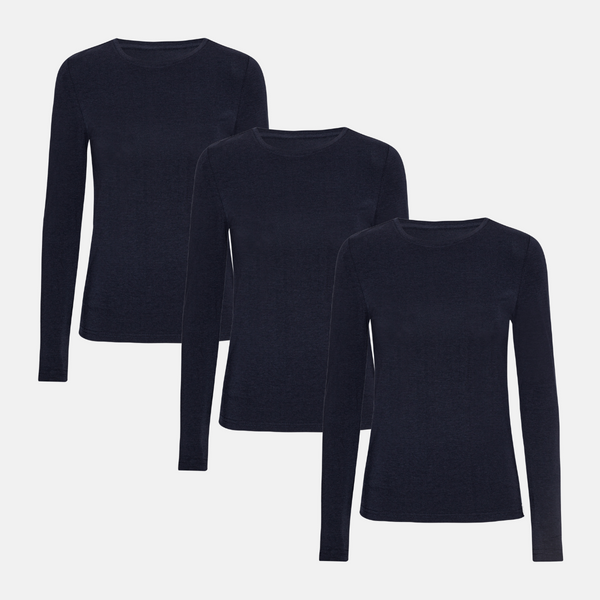3 pak Blå langærmet bambus T-shirt fra Copenhagen Bamboo