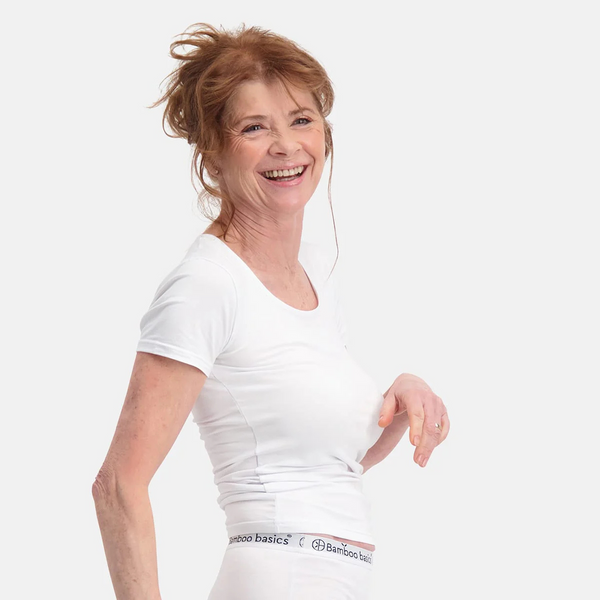 Kate bambu T-shirt rund hals - vit 2-pack