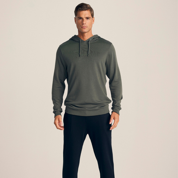 Mörkgrön huvtröja i bambu