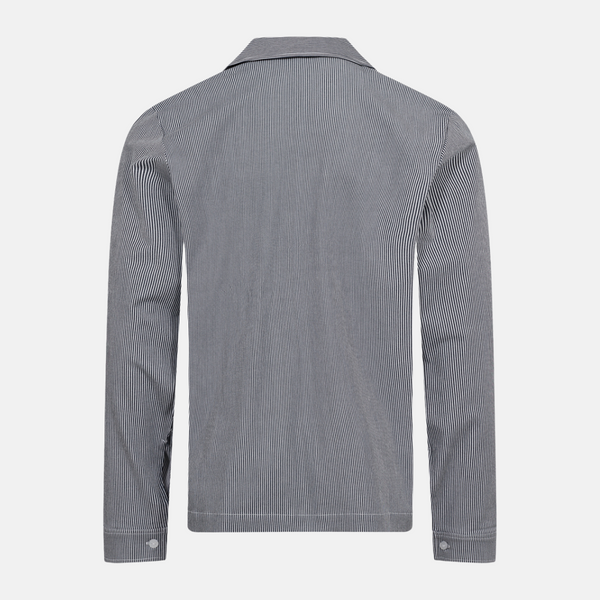 Marinblå randig bambu nattlinne