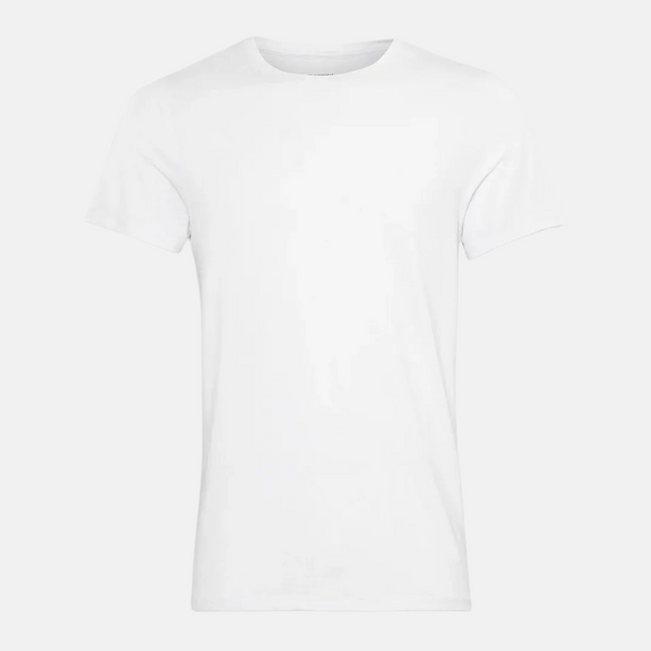 2 vita slim fit bambu T-shirt med rund hals