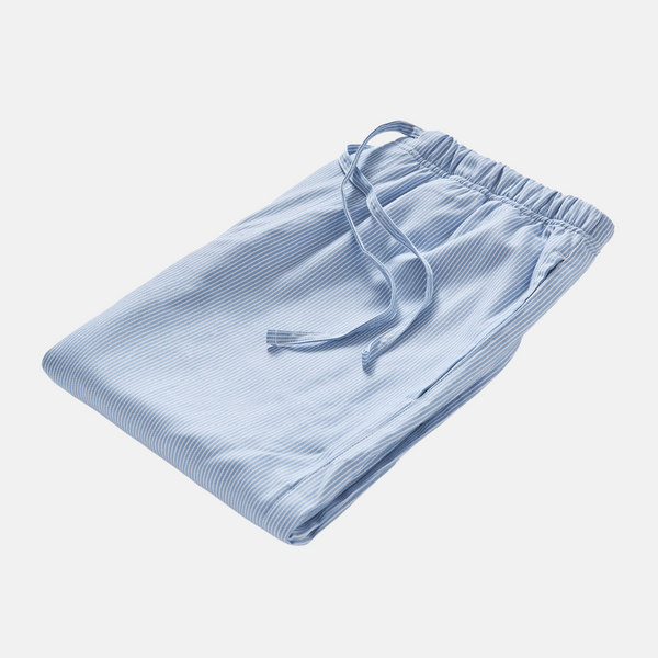 Ljusblårandiga nattbyxor i bambu