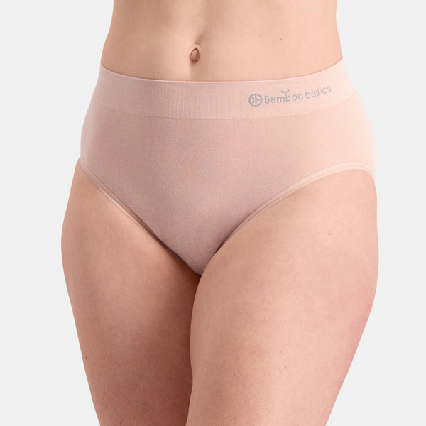 Belle bambu maxi trosor med smal elastisk kant - rosa nude 3-pack