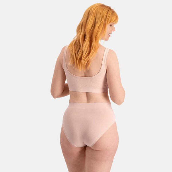 Belle bambu maxi trosor med smal elastisk kant - rosa nude 3-pack