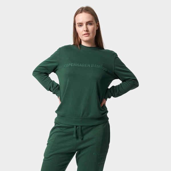 Grön bambu sweatshirt med logotyp