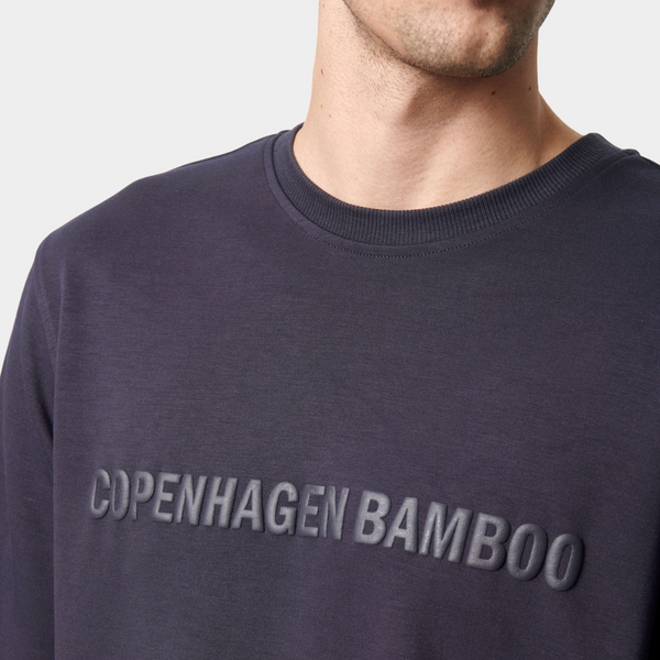 Mörkgrå bambu sweatshirt med logotyp