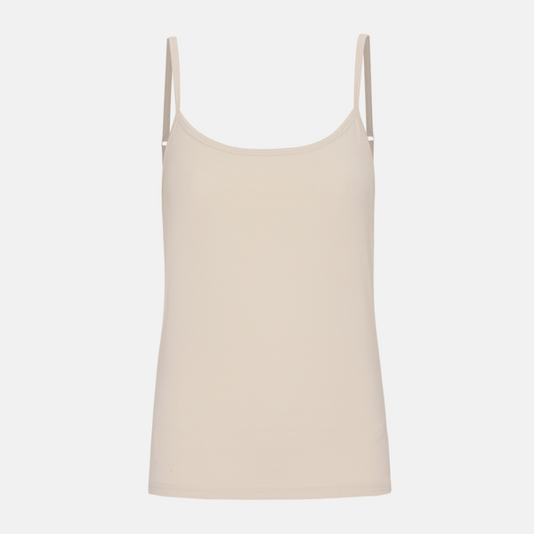 4-pack bambutoppar med tunna axelband bruna/krämfärgade