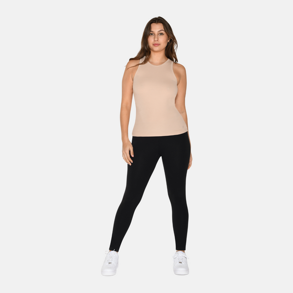 2-pack vitt och hudfärgat bambulinne i ribbat material