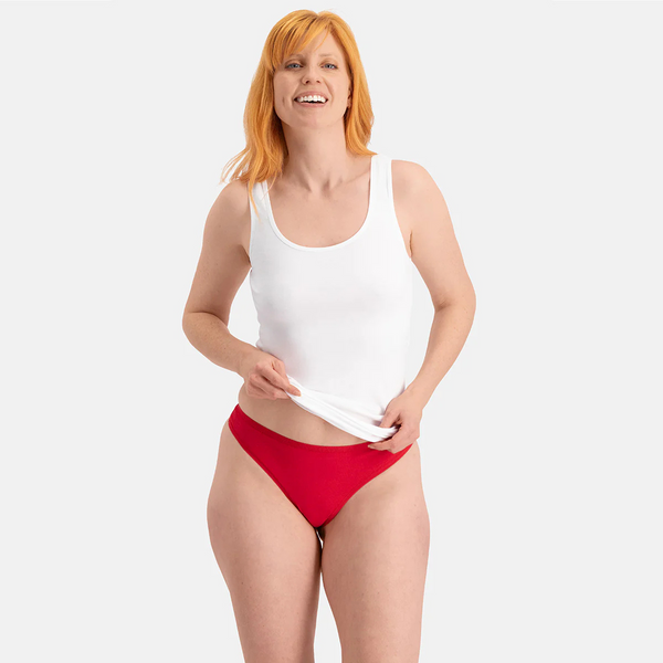 Lola bambu stringtrosor med smal resår - 3-pack röda