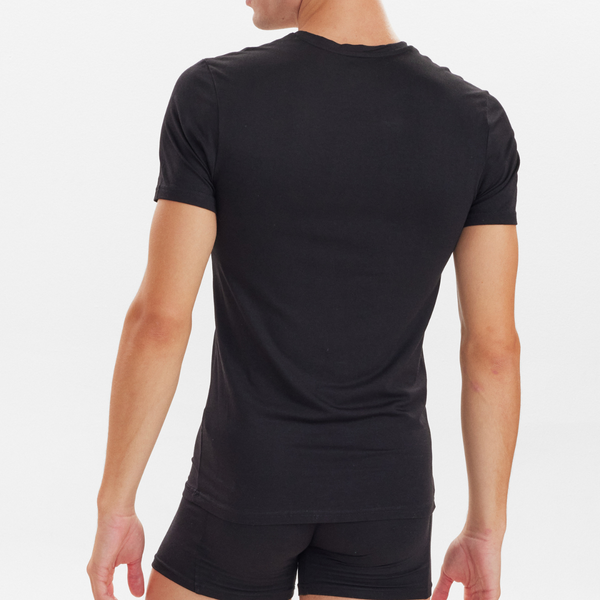 2 svarta T-shirts med v-ringad bambu med smal passform