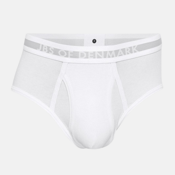 2 förpackningar vita herrtrosor i bambu med gylf