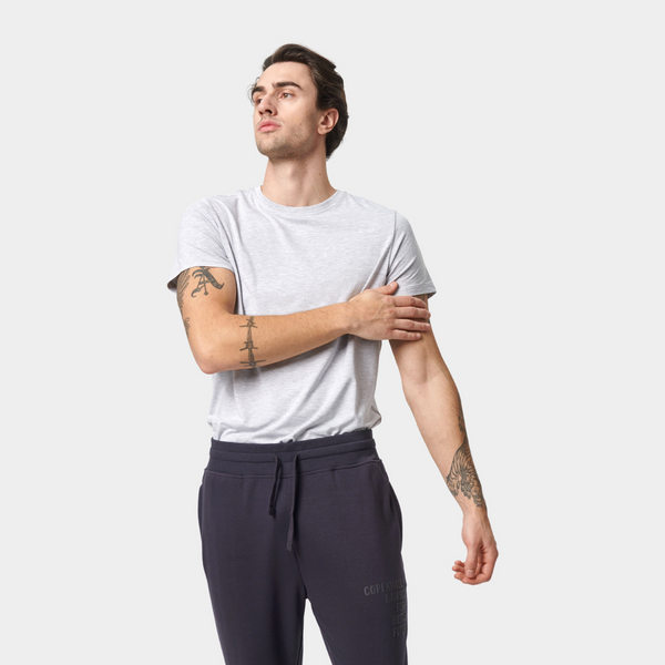 Ljusgrå T-shirt i bambu med rund hals