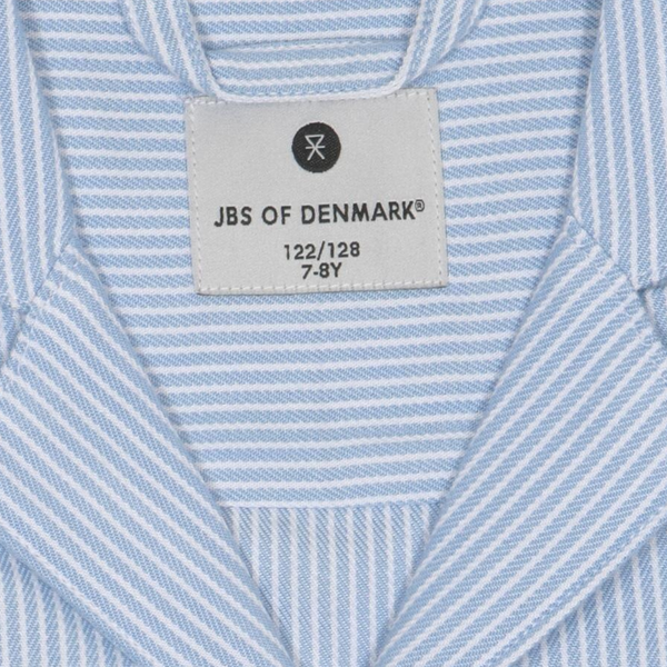 Ljusblårandig lång nattskjorta i bambu