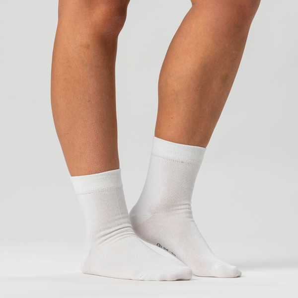 10 par bambusockor i vit/mauve-mix med lågt snitt