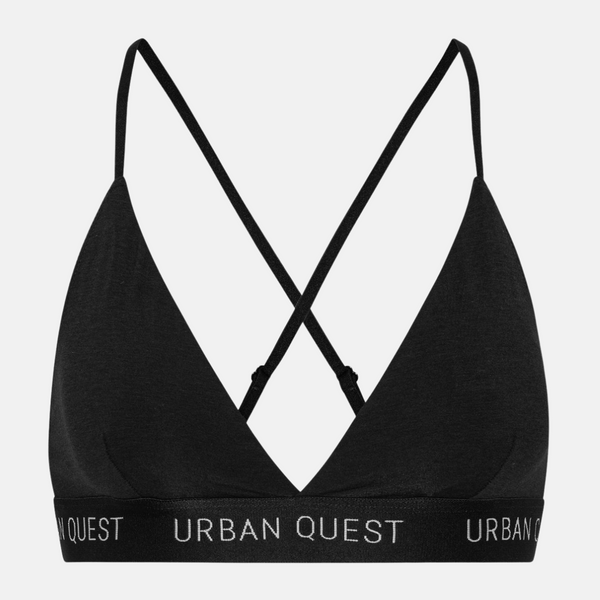 Svart triangelbh i bambu med justerbara axelband - 2 st