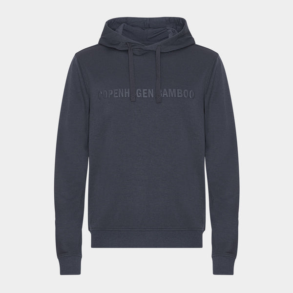 Mörkgrå hoodie joggingset i bambu med logotyp