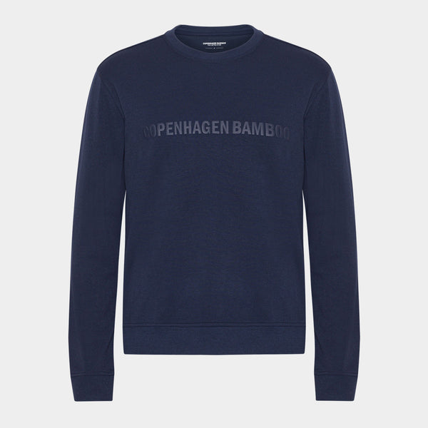 Marinblå bambu joggingset med logotyp