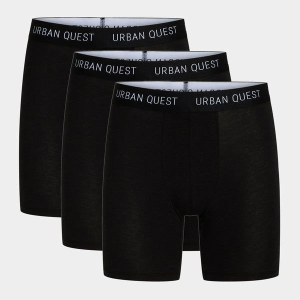 3-pack svarta trosor i bambu med långa ben