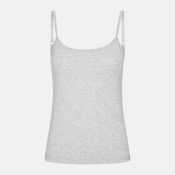 4-pack bambutoppar med tunna axelband vit/grå