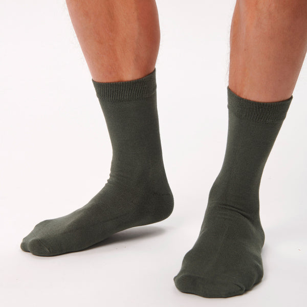 5 par bambus strømper i army og stribe mix Copenhagen Bamboo