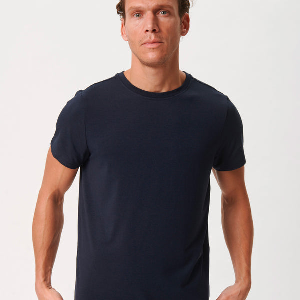 Navy crew neck bambus T-shirt Copenhagen Bamboo