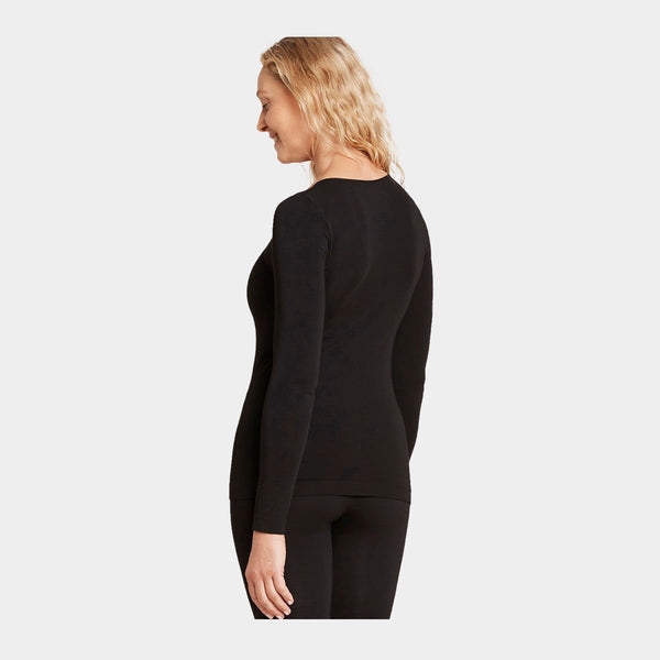 Sort langærmet bambus T-shirt med rund hals Boody