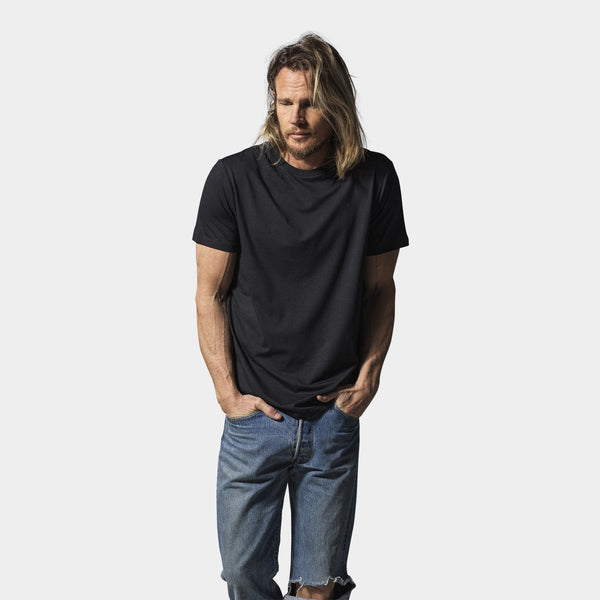 Sort bambus crew neck T-shirt Resteröds