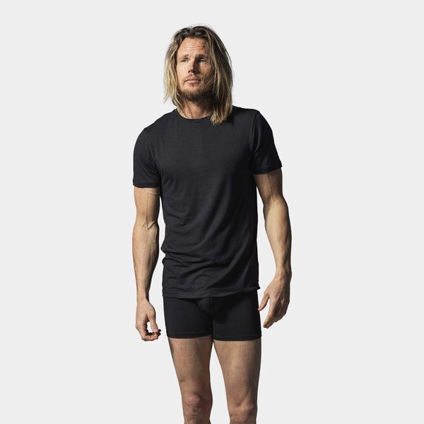 2 sorte bambus crew neck slim fit T-shirts Resteröds