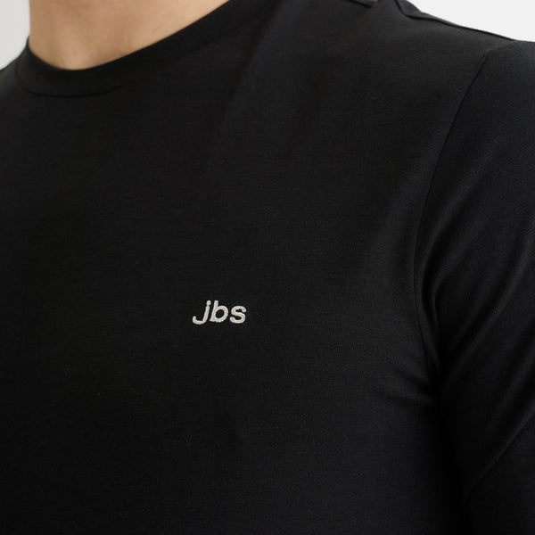 Sort langærmet bambus T-shirt til herre