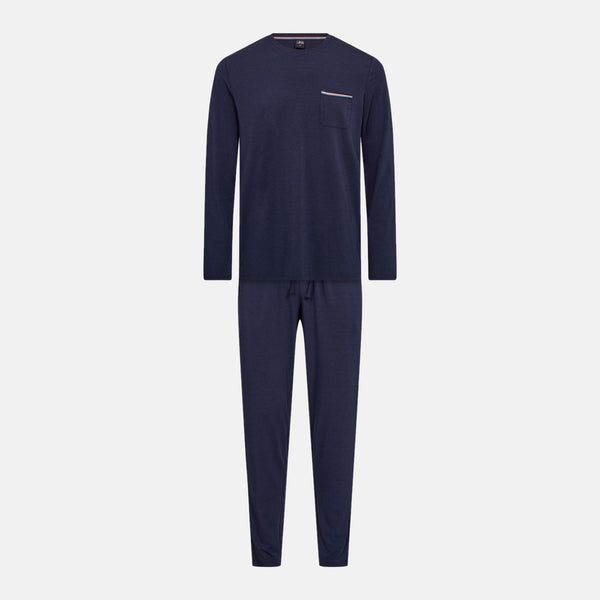 Navy bambus pyjamassæt med lange ben